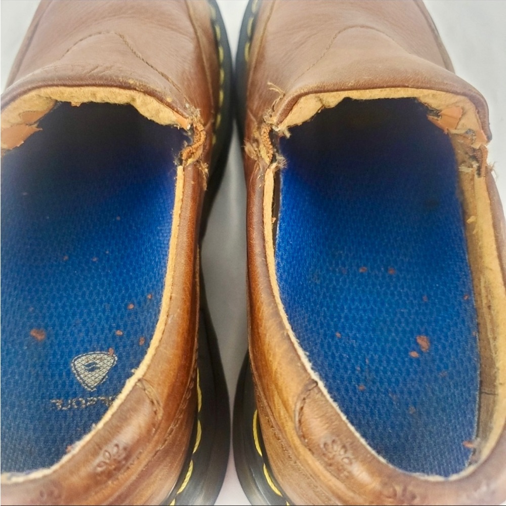 Vintage Dr. Martens Mens 7 Womens 8 Leather Wedge Heel
Loafers Shoes Brown 3B43 - Picture 6 of 9